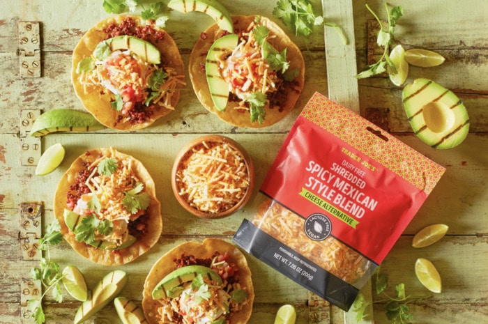 august trader joe's - Dairy free shredded Mexican style blend cheese alternative 