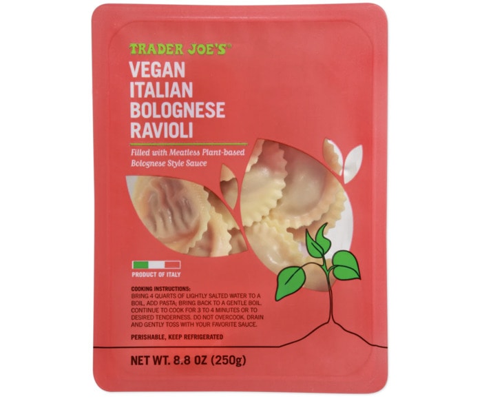 august trader joe's - vegan italian bolognese ravioli