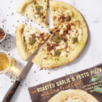 best trader joes pizzas ranked - roasted garlic and pesto pizza