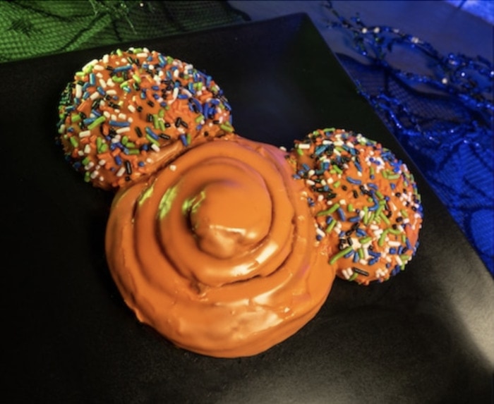 Disney Halloween food - Mickey-Shaped Cinnamon Roll