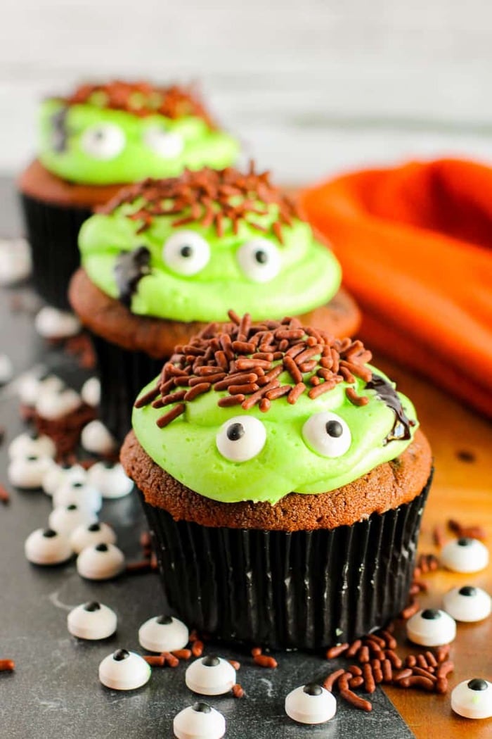 Halloween Cupcake Ideas - Frankenstein Cupcakes