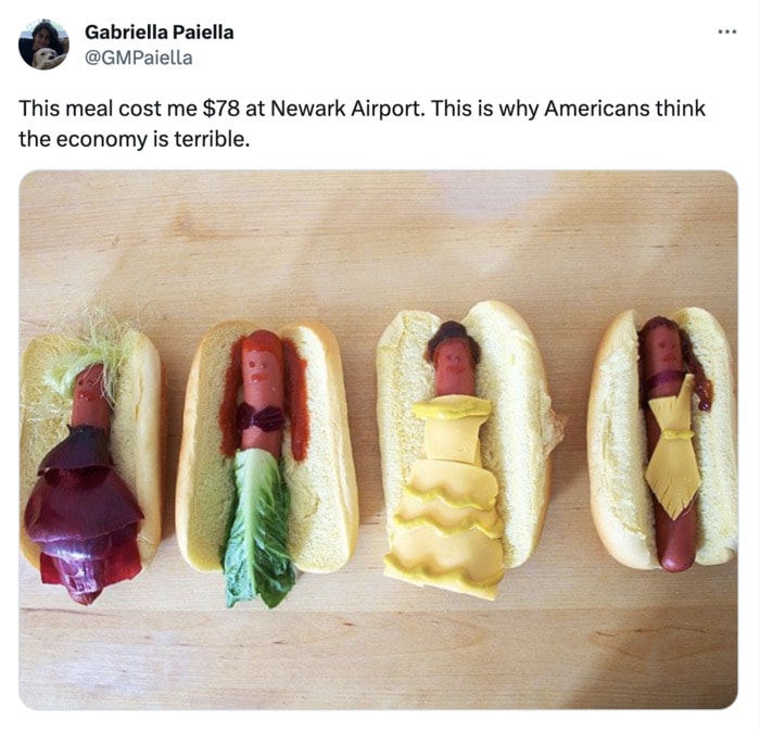 This Meal Cost Me $78 at the Newark Airport Memes - Hot Dogs