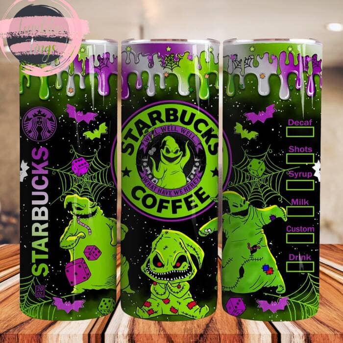 Stitch as Oogie Boogie & Jack Skellington Starbucks Cup Tumbler, Handmade