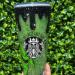 Starbucks Green Slime Tumbler - Oogie Boogie and Skeleton Siren Snowglobe Tumbler