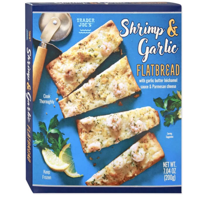 Trader Joes September 2023 - shrimp garlic flatbread