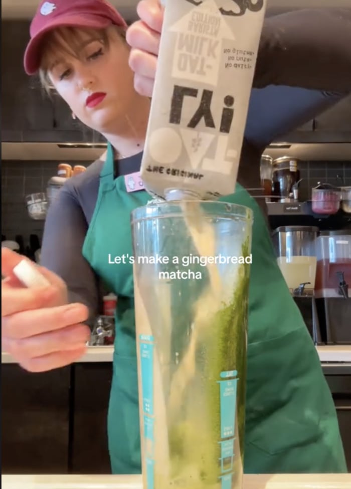 Starbucks Gingerbread Latte Secret Menu Drinks - Gingerbread Matcha Latte