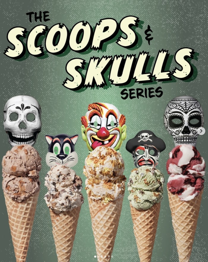 Halloween Ice Cream 2023 - Salt and Straw Scoops and Skulls