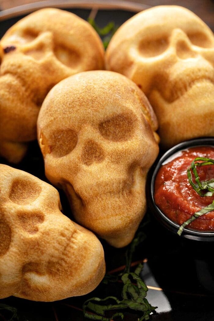 Halloween Party Food - Pizza Skulls