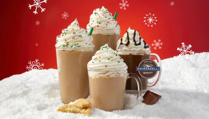 Krispy Kreme Elf Doughnuts - Sugar Cookie Latte and Ghiradelli Hot Chocolate