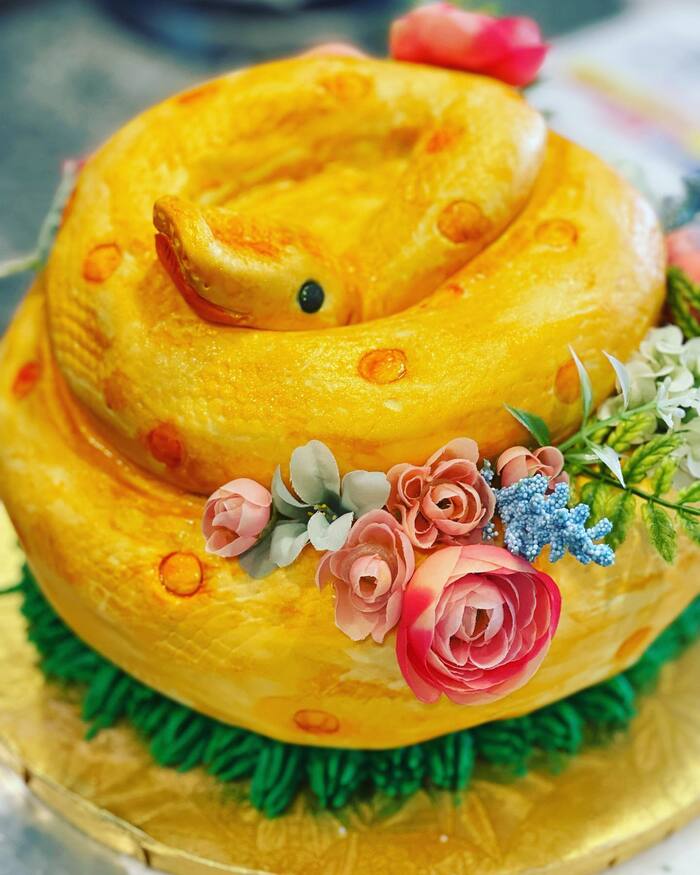 Snake Cakes - Flower Snake Cake