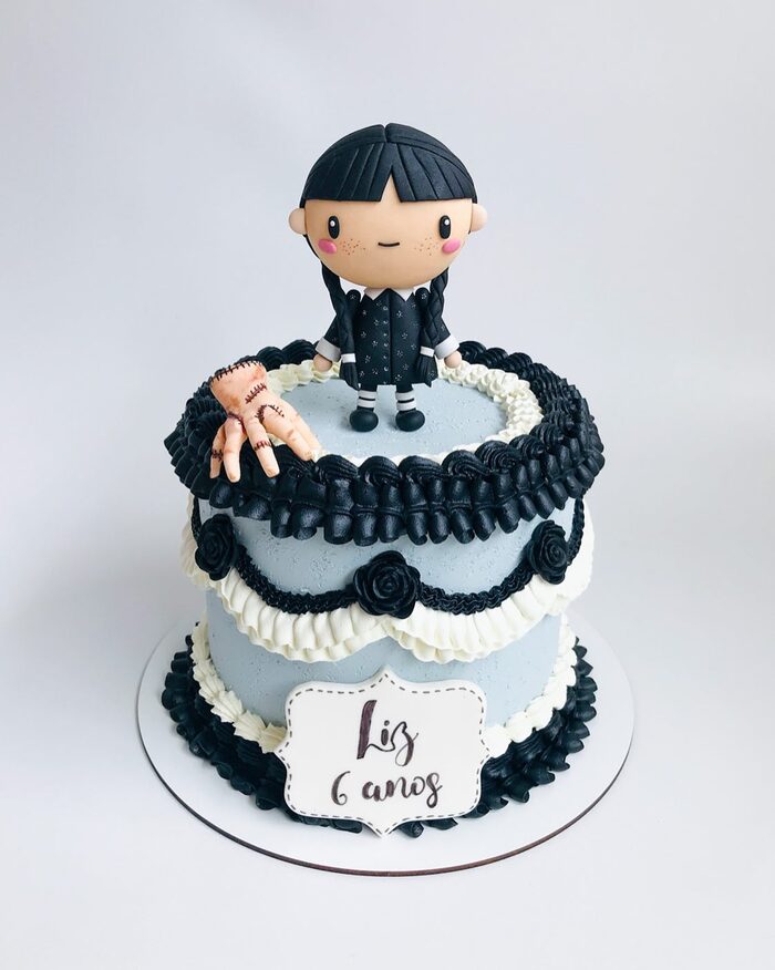 Tim Burton Cakes - Cartoon-Style Wednesday Cake