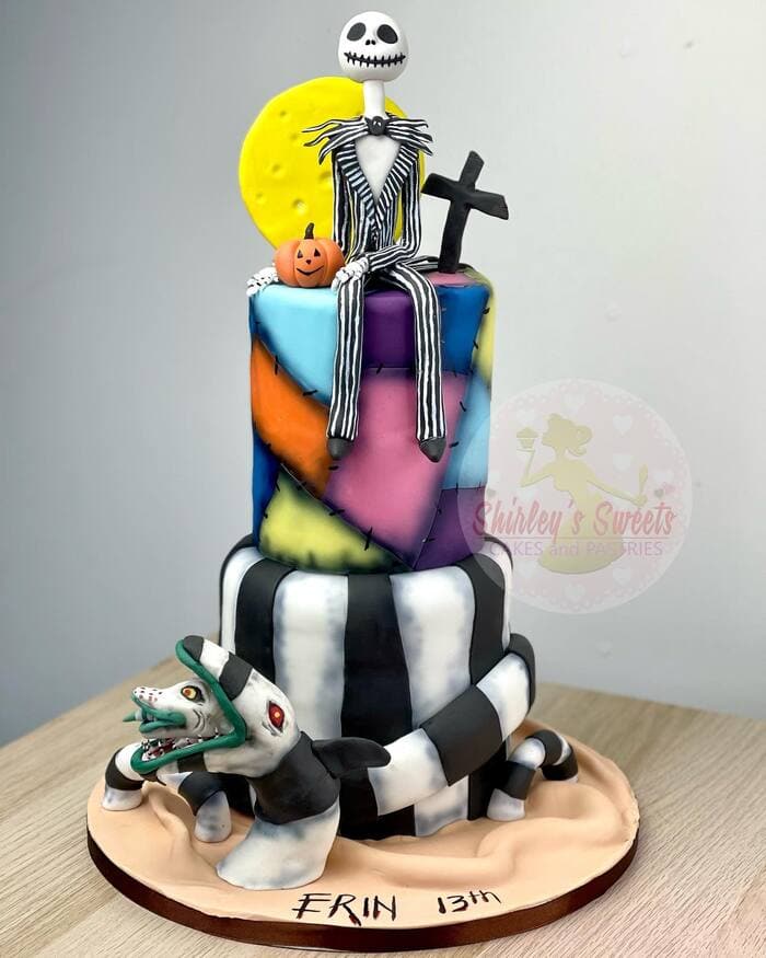 Tim Burton Cakes - Nightmare Before Christmas/Beetlejuice Mashup Cake