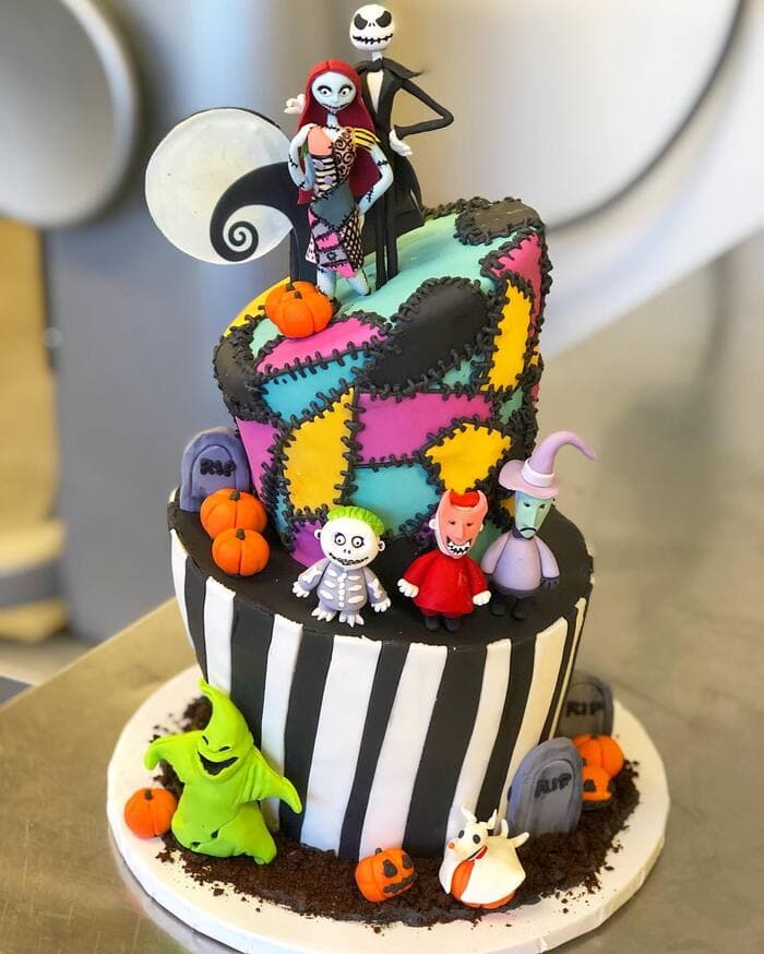 Tim Burton Cakes - Nightmare Before Christmas Tiered Cake