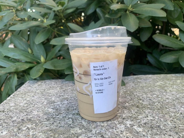 Starbucks Gingerbread Iced Chai Review - iced drink