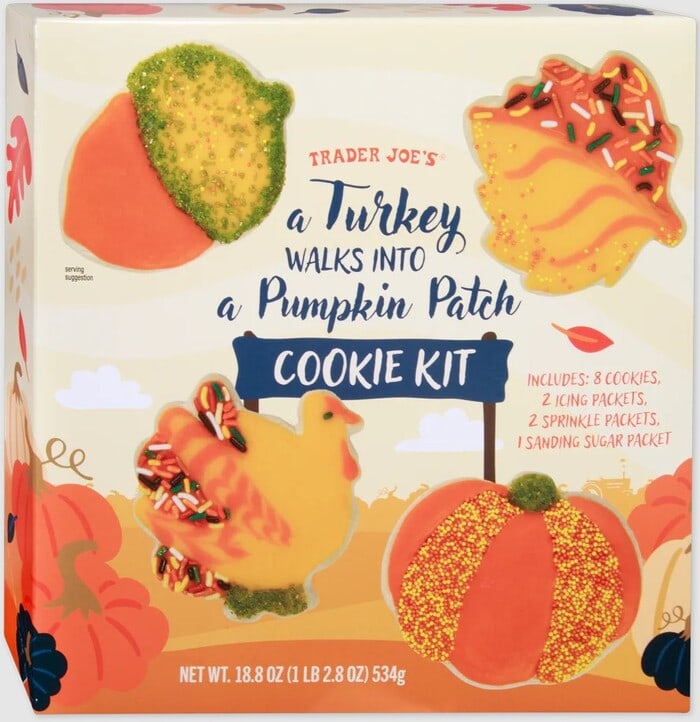 Best Trader Joe's Thanksgiving Items Ranked - A Turkey Walks Into a Pumpkin Patch Cookie Kit