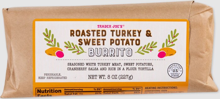 Best Trader Joe's Thanksgiving Items Ranked - Roasted Turkey and Sweet Potato Burrito