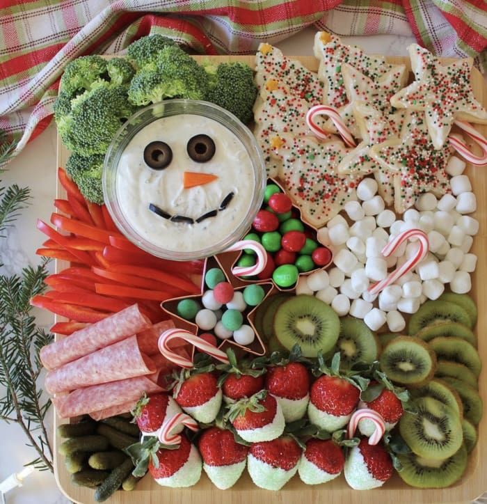 christmas charcuterie boards - Christmas Reds and Greens Snack Board