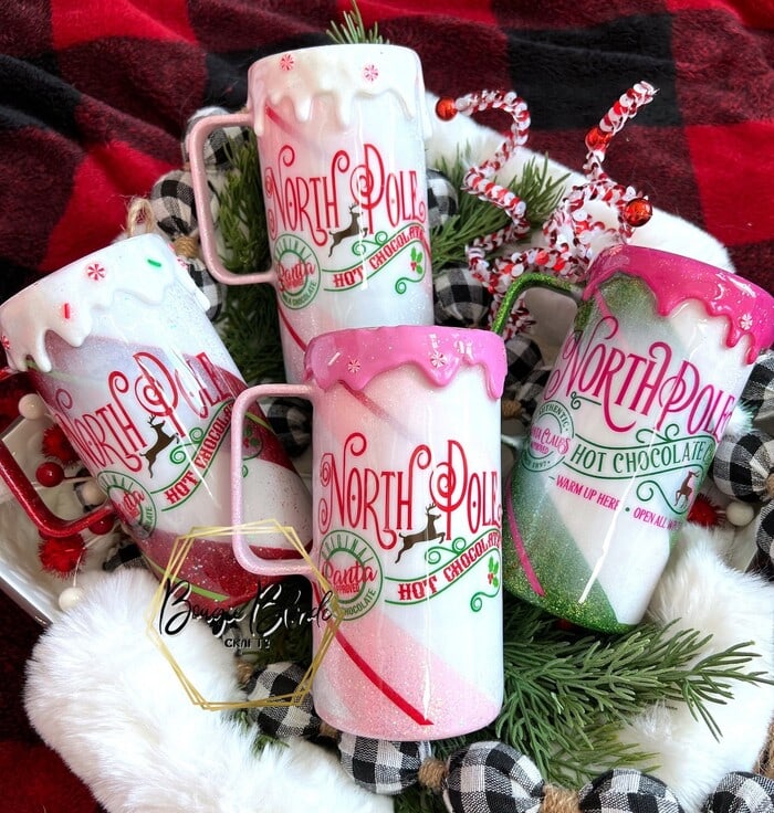 Christmas Houses Mug - Peppermint Swirl Christmas Mug