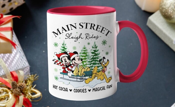 Christmas Houses Mug - Disney Main Street Sleigh Ride Mug