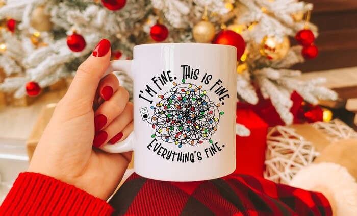 Christmas Houses Mug - Tangled Christmas Lights Mug