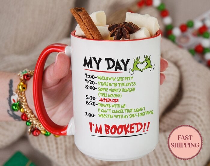 Christmas Houses Mug - ”Grinch” I’m Booked Mug