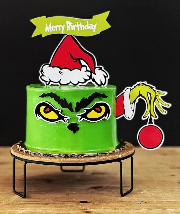 Grinch Cake Ideas - Merry Birthday Grinch Cake