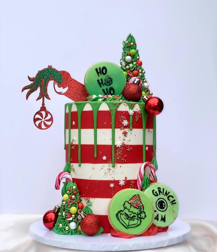 Grinch Cake Ideas - Ho Ho Ho Grinch Cake