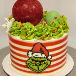 Grinch Cake Ideas - Striped Grinch Cake