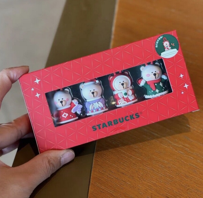 Starbucks Christmas Cups China 2023 - bear toppers