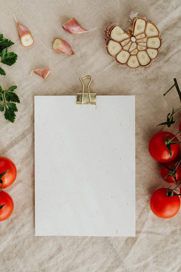 thanksgiving tips - blank menu