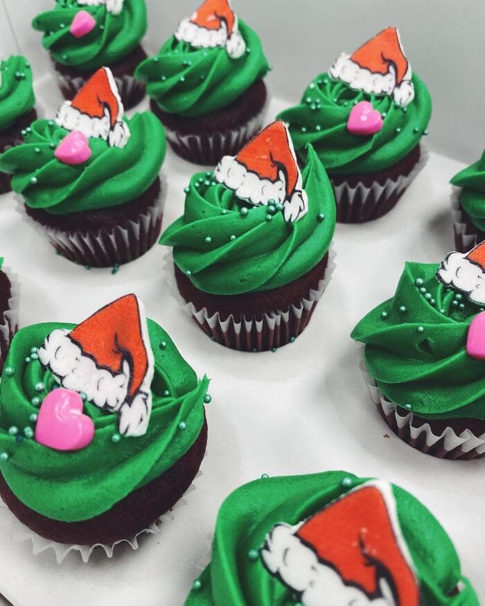 Grinch Cupcakes - Hearts and Baubles Grinch Cupcakes