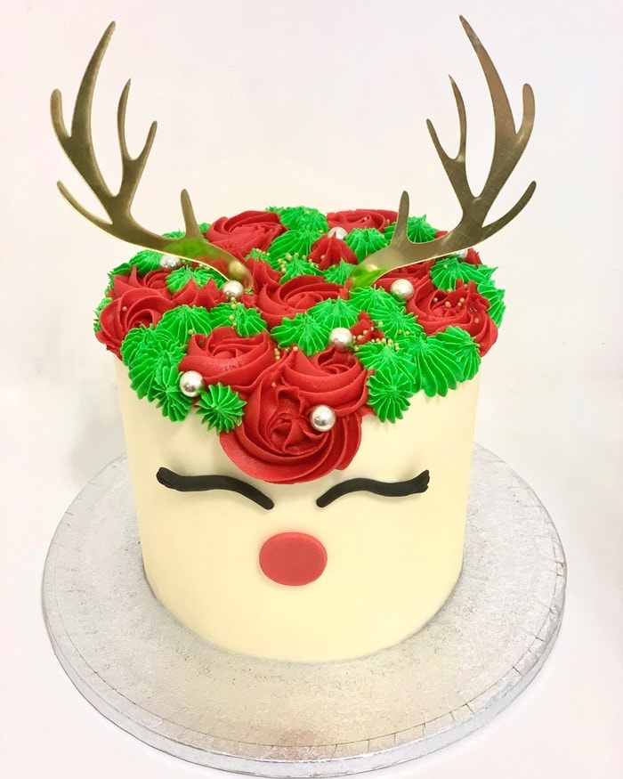 Reindeer Cakes - Green and Red ‘Fro