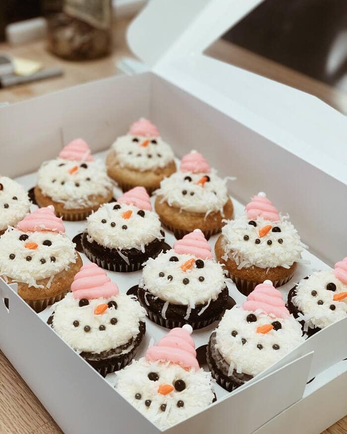 Snowmen Cupcakes - Pretty in Pink Cupcake