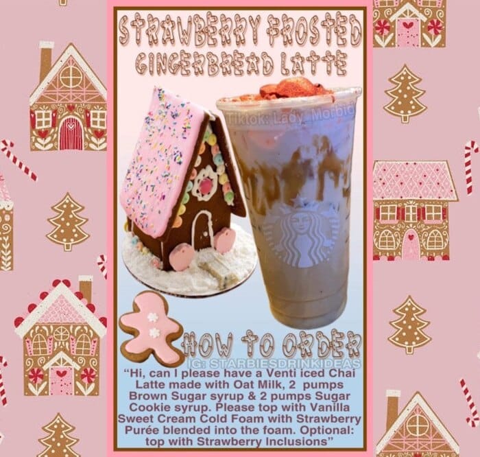 Starbucks Christmas Drinks - Strawberry Frosted Gingerbread Latte