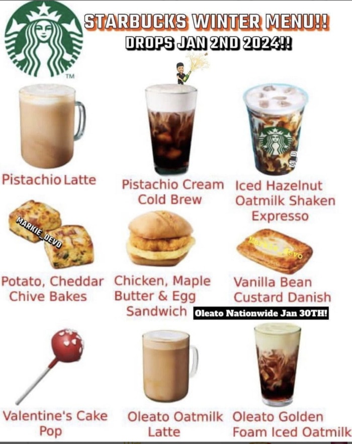 Starbucks Winter Menu 2024