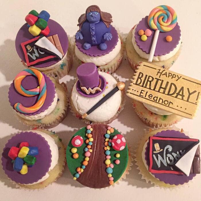 Willy Wonka Dessert Ideas - Wonka-Themed Cupcake Toppers