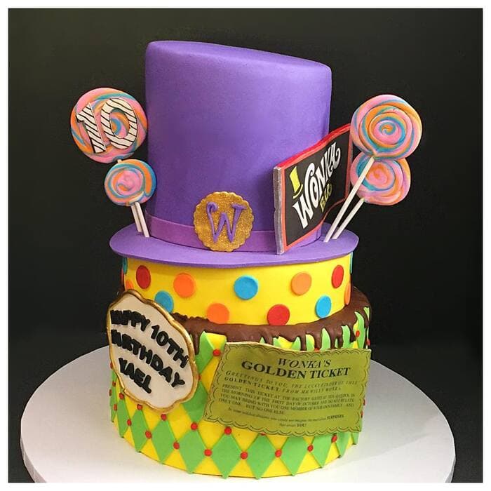 Willy Wonka Dessert Ideas - Tiered Willy Wonka Cake