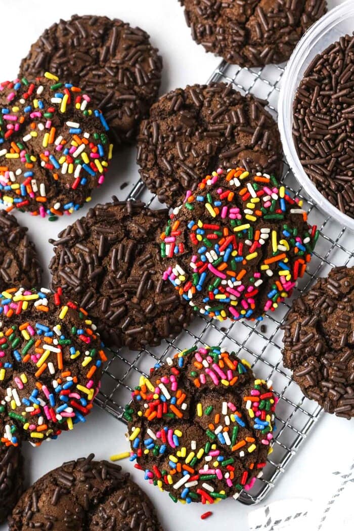 Willy Wonka Dessert Ideas - Easy Chocolate Sprinkle Cookies