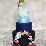 Winter Wedding Cake Designs - Berry Blue Cake