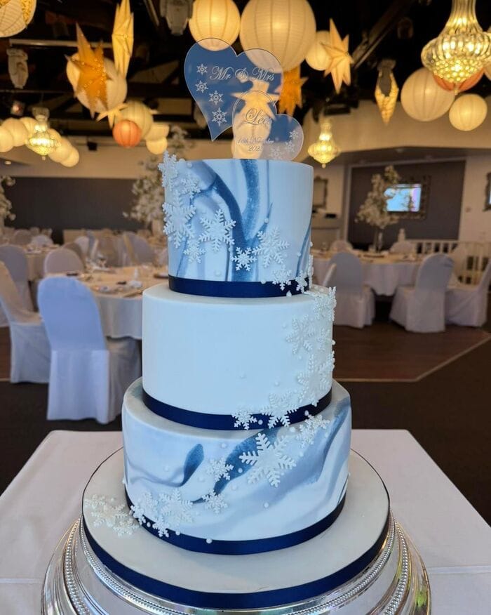 Winter Wedding Cake Designs - Snowflake Wedding Cake