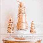 Winter Wedding Cake Designs - Rose Gold Cake