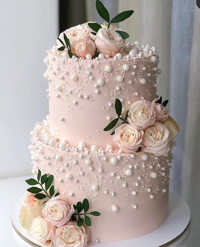 Winter Wedding Cake Designs - Pretty in Pink Cake