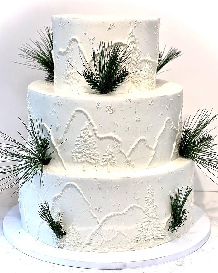 Winter Wedding Cake Designs - Mountain Cake