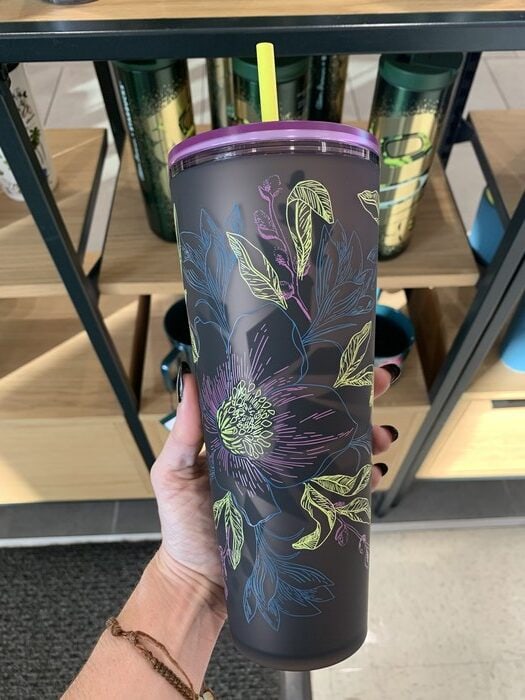 Starbucks Valentine Cups 2024 - Pink Green Flower Tumbler