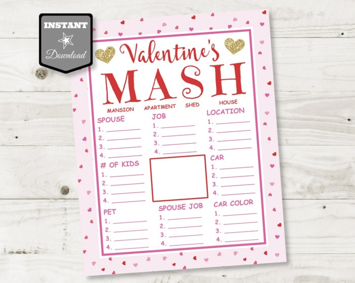 Valentine's Day Games for Adults - MASH