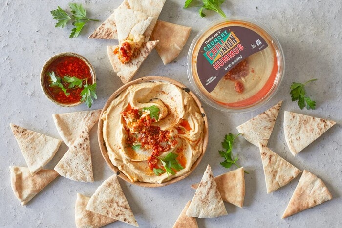 Best Trader Joes Super Bowl Snacks - Crunchy Chili Onion Hummus