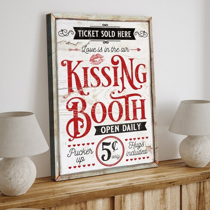 Best Valentine's Day Decor - Kissing Booth Sign