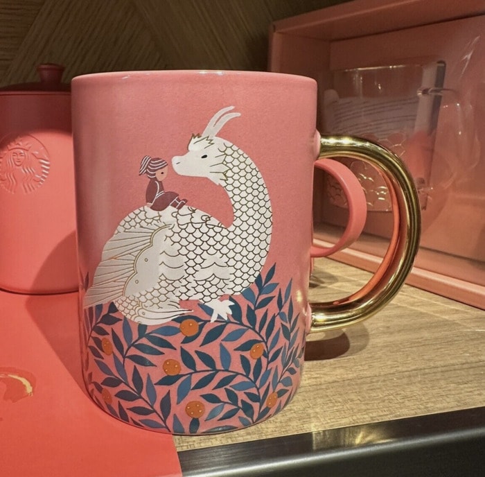 Starbucks Year of the Dragon Cups - hong kong pink guardian dragon mug