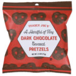 Trader Joes Valentine's Products 2024 - A Handful of Tiny Dark Chocolate Pretzels