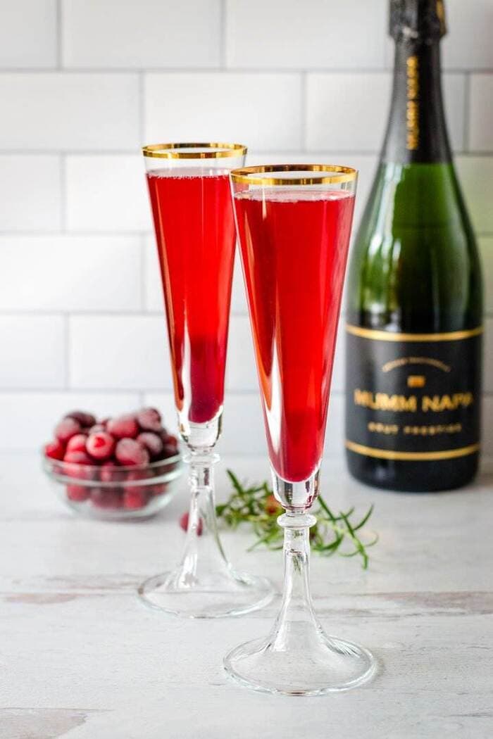 Valentine's Day Cocktails - Pomegranate Champagne Mimosa